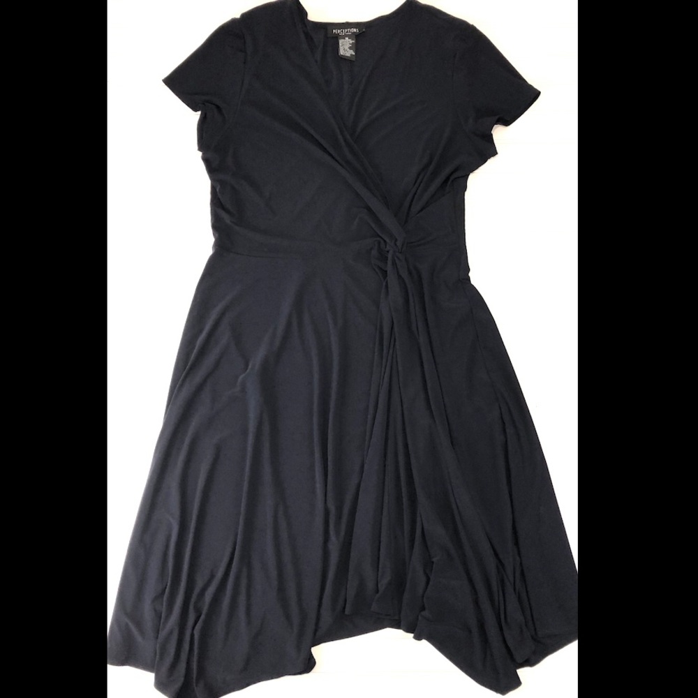 Asymmetrical hem draped midi dress 18